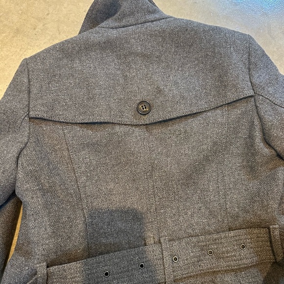 Burberry Brit Women’s Funnel Neck Wool Cashmere Trench Coat (Grey, Size: 0) - Picture 5 of 14